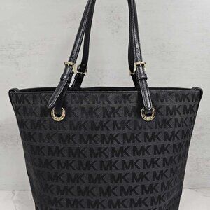 Michael Kors Jet Set Grab Bag Purse Black w/ Gold Hardware